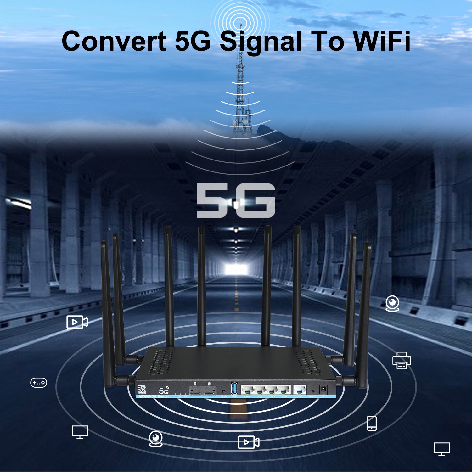 Z8102AX-T 5G SA NSA AX3000 WiFi 6 Dual SIM Card Wireless CPE